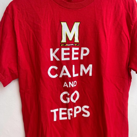 Keep Calm Go Terps University Maryland Terrapins Turtle Basketball T-shirt Large - Picture 2 of 5